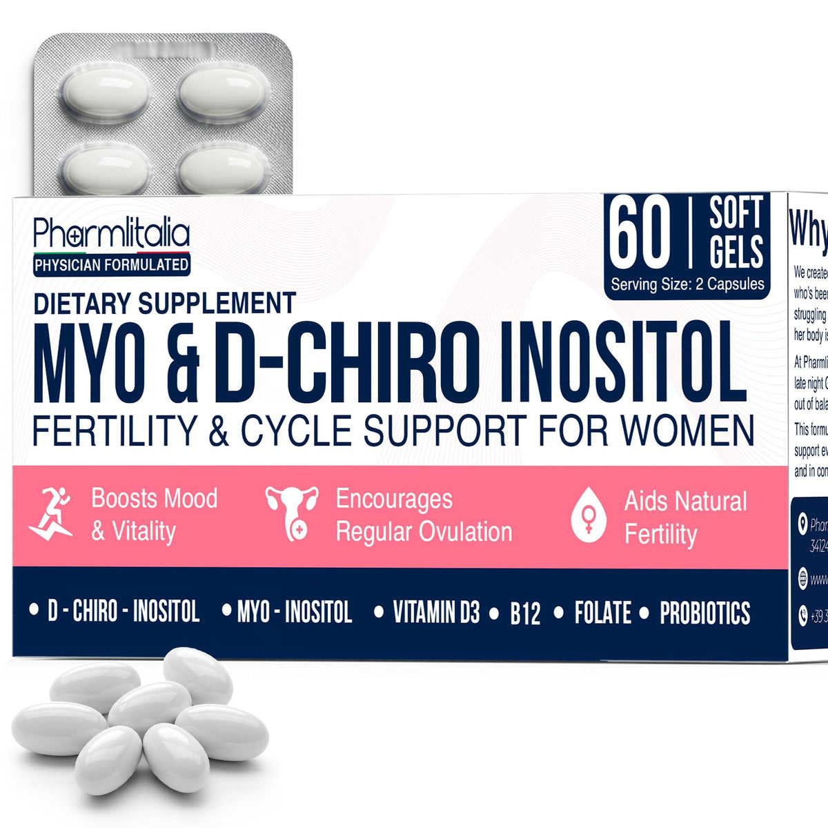 Pharmlitalia Myo-Inositol 60 capsules vue de face