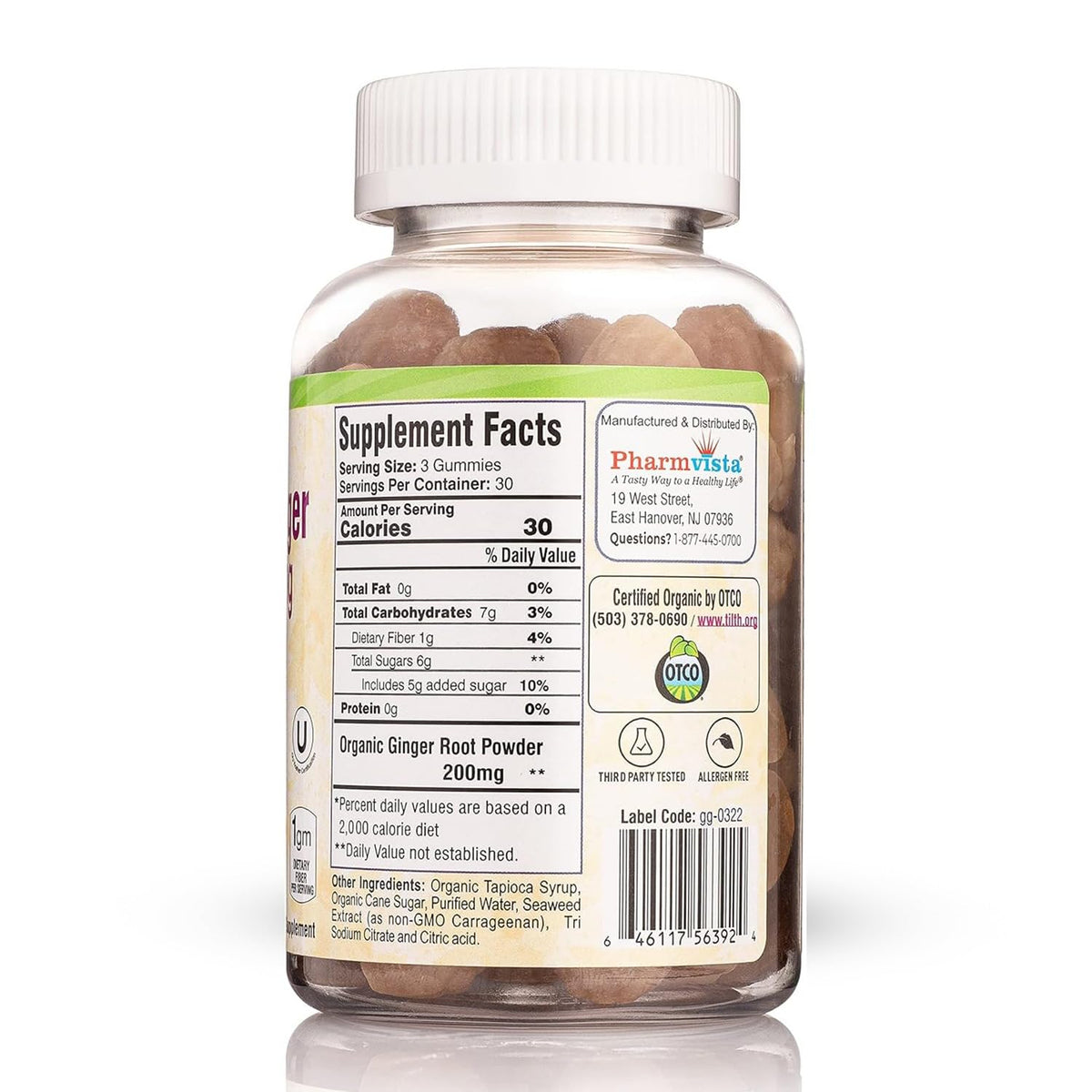 Pharmvista Gummies Bio au Gingembre 200mg, emballage