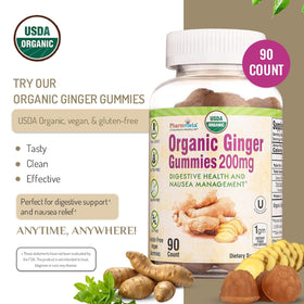Pharmvista Gummies Bio au Gingembre 200mg, gummies individuelles