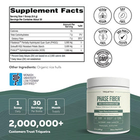 Phase Fiber™ Poudre Prébiotique Triquetra Health 349g ingrédients