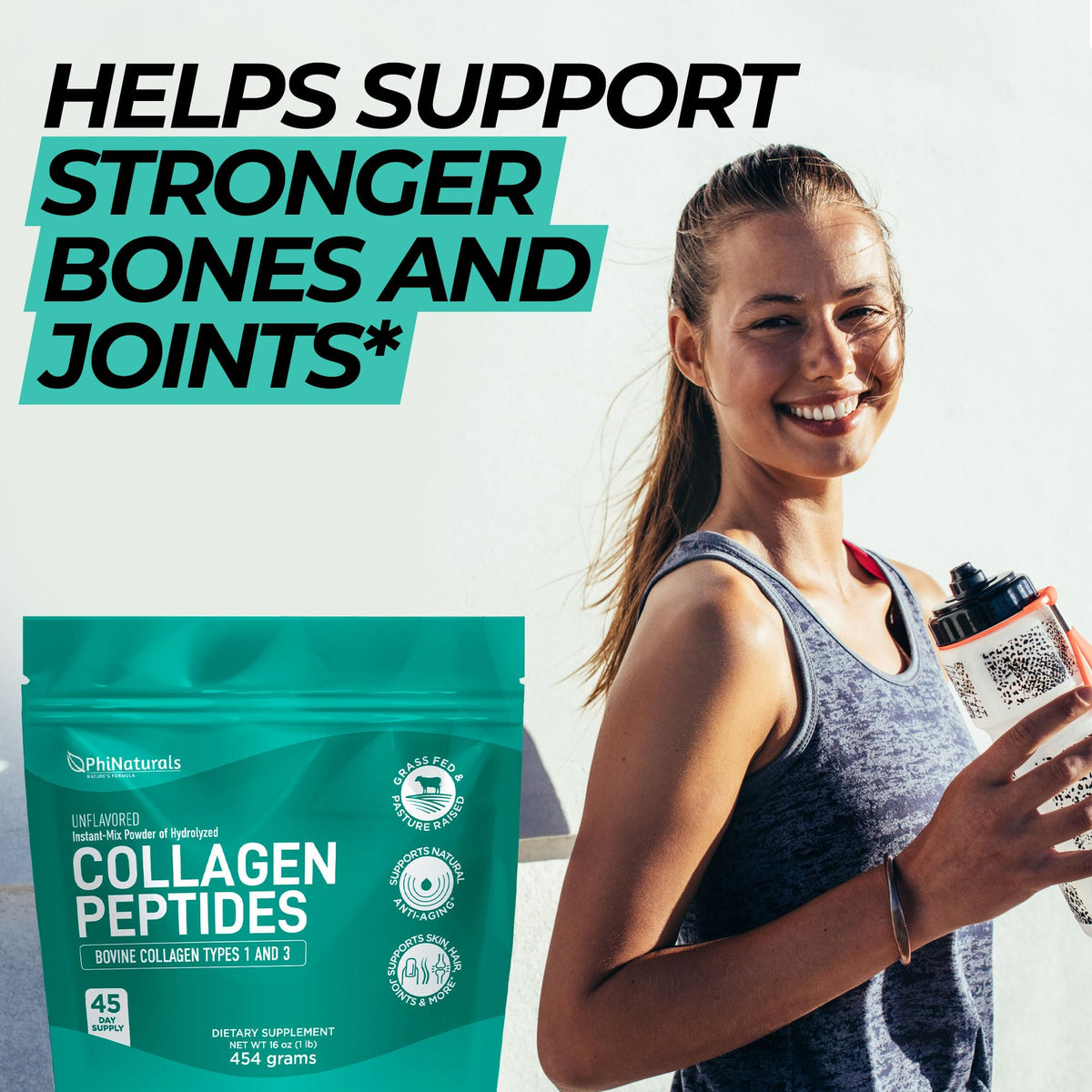 PhiNaturals Complément Alimentaire Collagène Hydrolysé 570 g - arrière