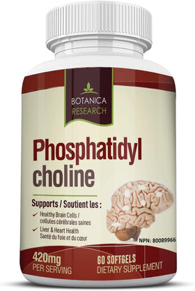 PhosphatidylCholine Complex de Botanica Research, 60 capsules vue de face
