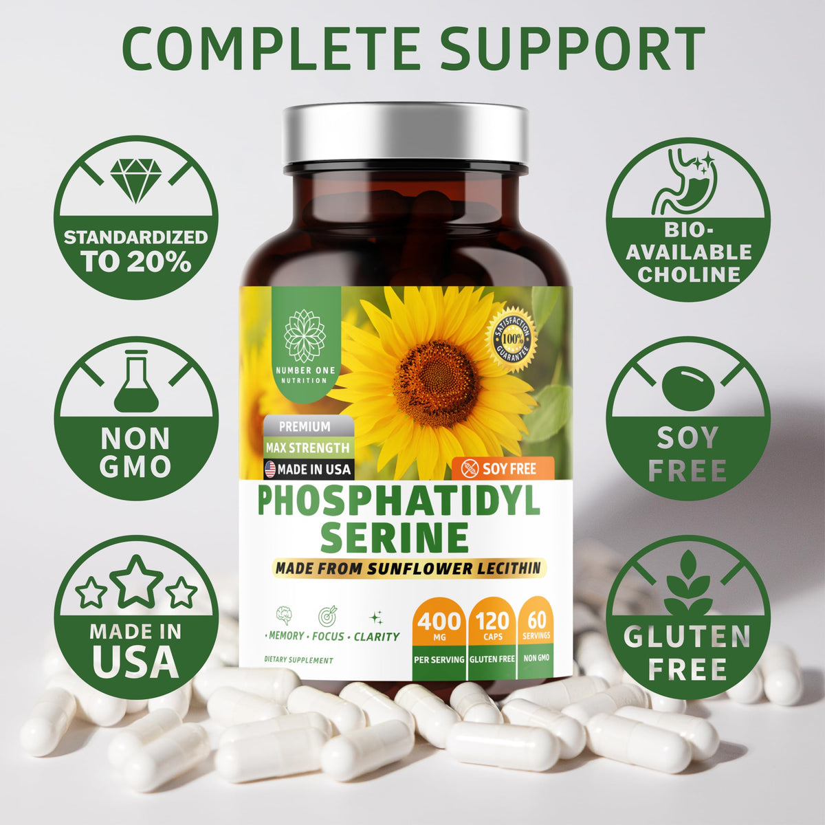 Phosphatidylserine 400mg gélules prêtes à l'emploi