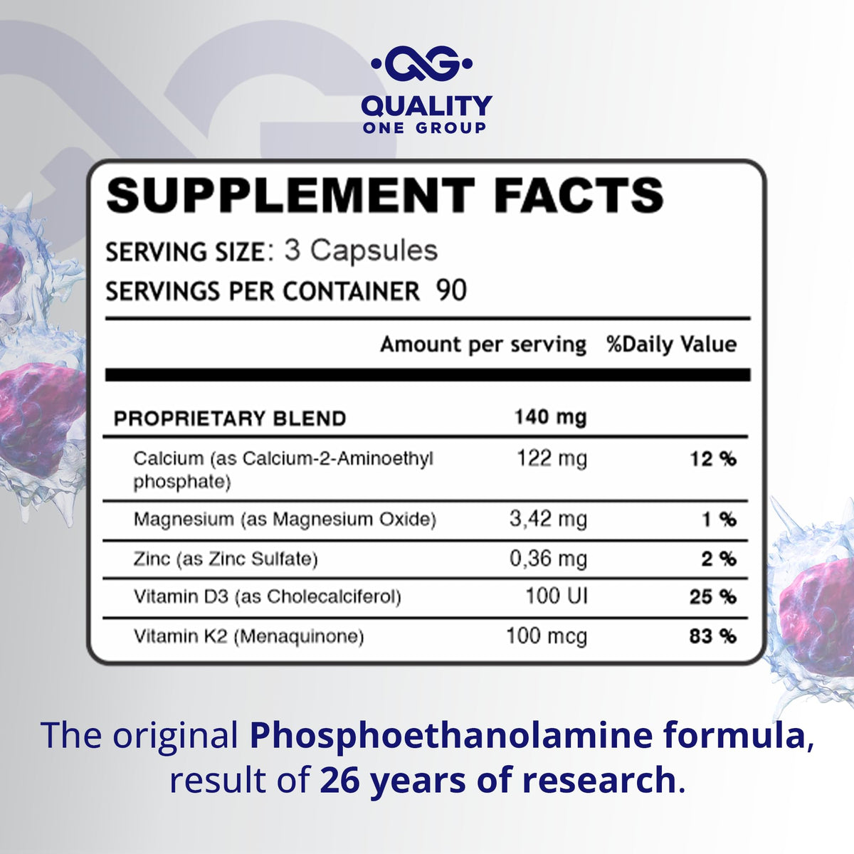 Phosphomax Fosfoetanolamina Capsules contenu des gélules