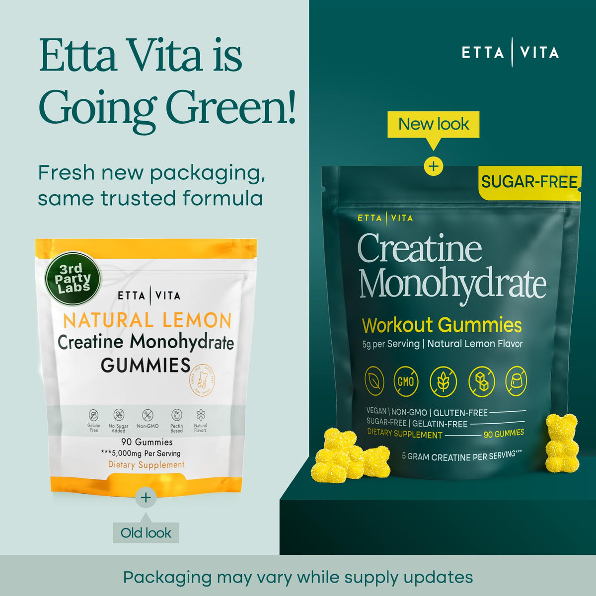 Photo de la boîte de gummies de créatine Etta Vita ouverte