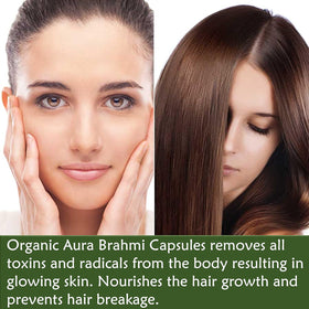 Photo des capsules de Brahmi Bio Organic Aura prises à la main