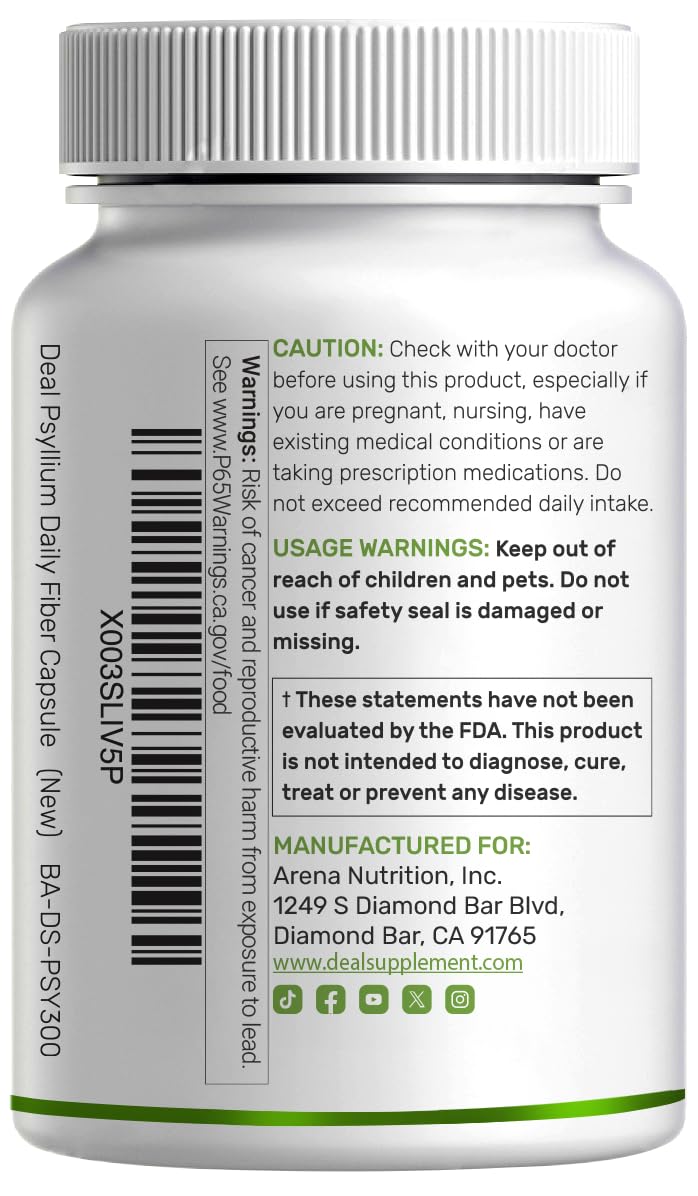 Photo des ingrédients du psyllium 1500mg DEAL SUPPLEMENT