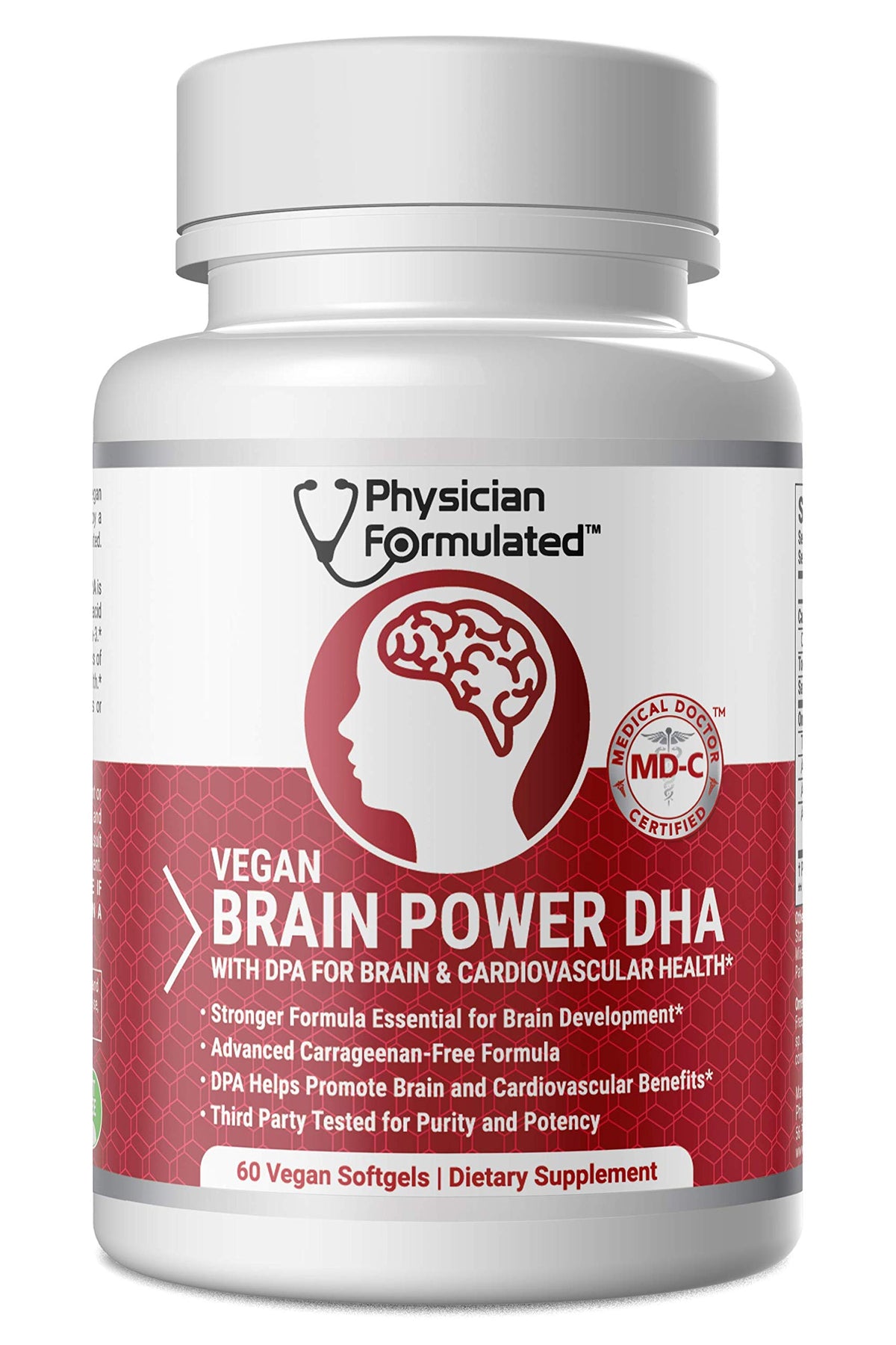 Physician Formulated DHA végétal gélules 2500mcg astaxanthine vue avant