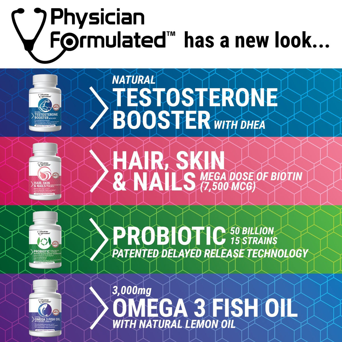 Physician Formulated Probiotiques 50 Milliards 15 Souches Capsules avec prébiotiques