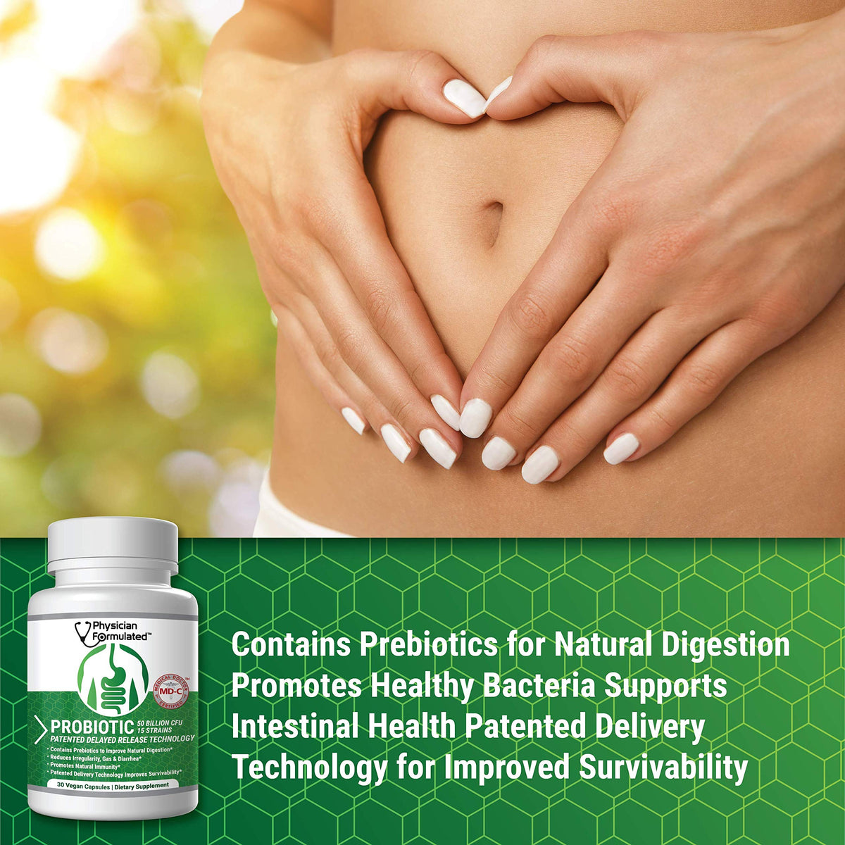 Physician Formulated Probiotiques 50 Milliards 15 Souches Capsules emballage