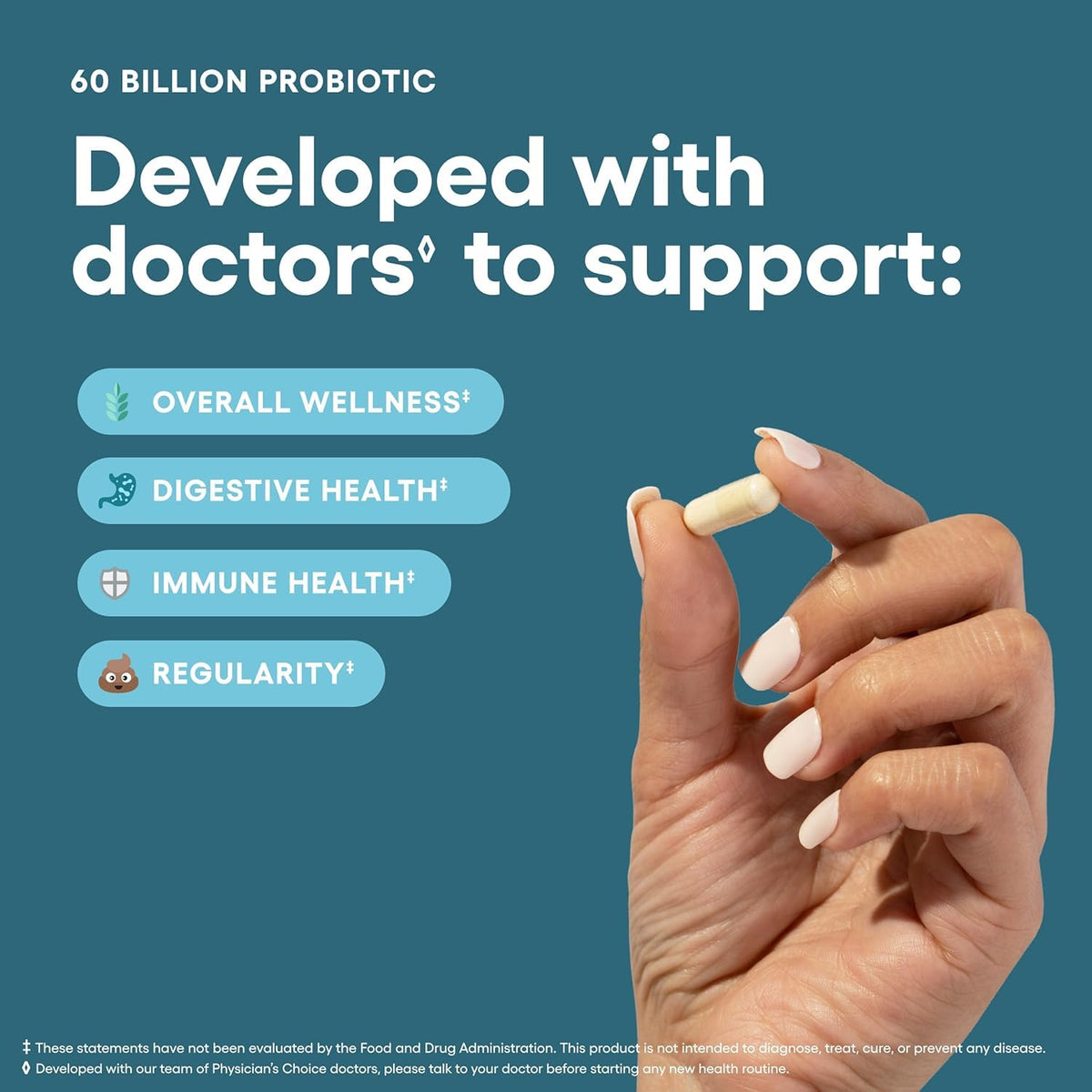 Physician's CHOICE 60 Mrd Probiotiques 60 capsules vue de face