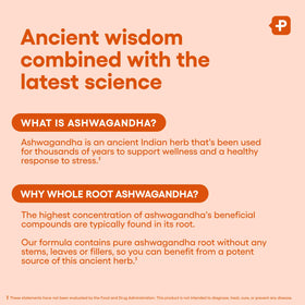 Physician's CHOICE Ashwagandha capsules sur un fond neutre