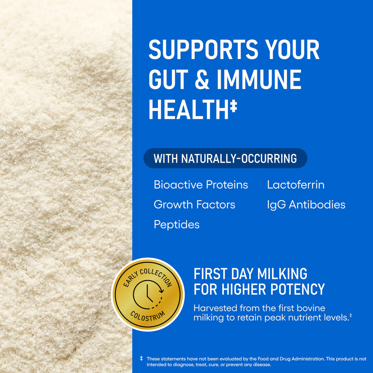 Physician's CHOICE Colostrum Gold Poudre, mixed in a smoothie