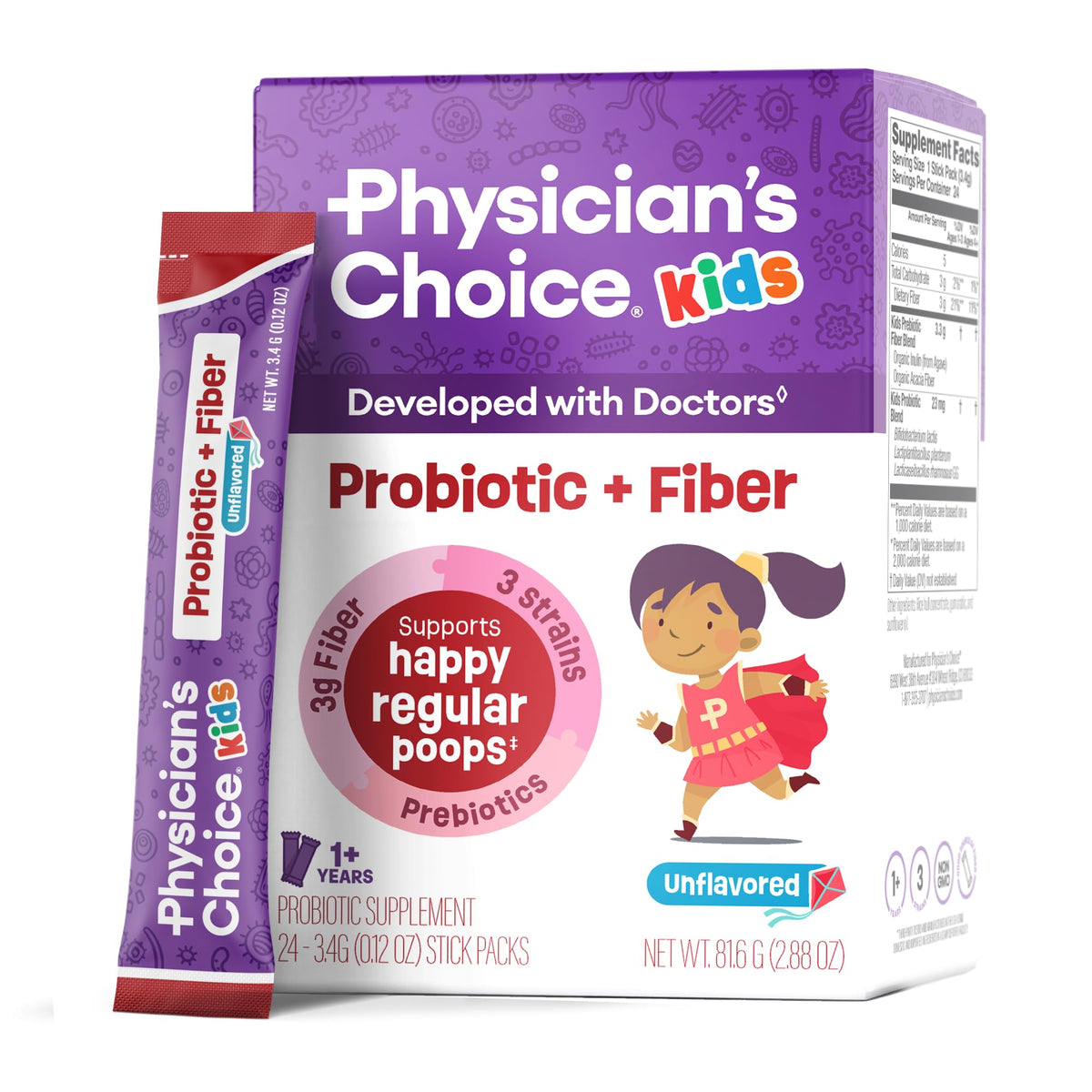Physician's CHOICE Complément Alimentaire Enfants 24 Stick Packs vue de face