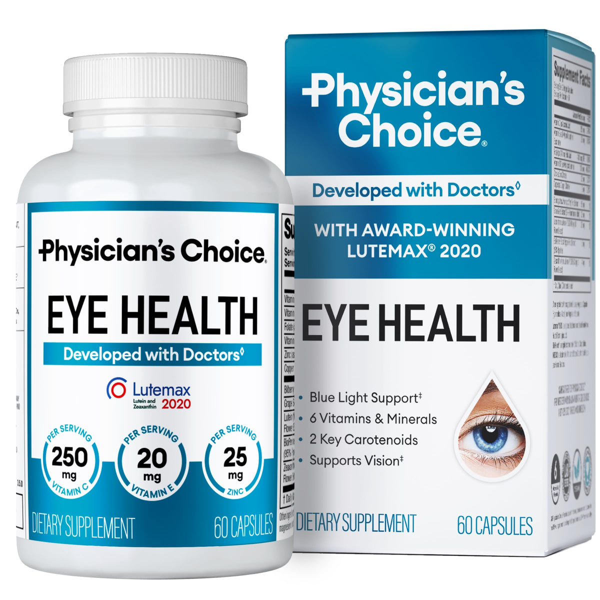 Physician's CHOICE Complément Alimentaire Santé Oculaire Luteine 20 mg - avant