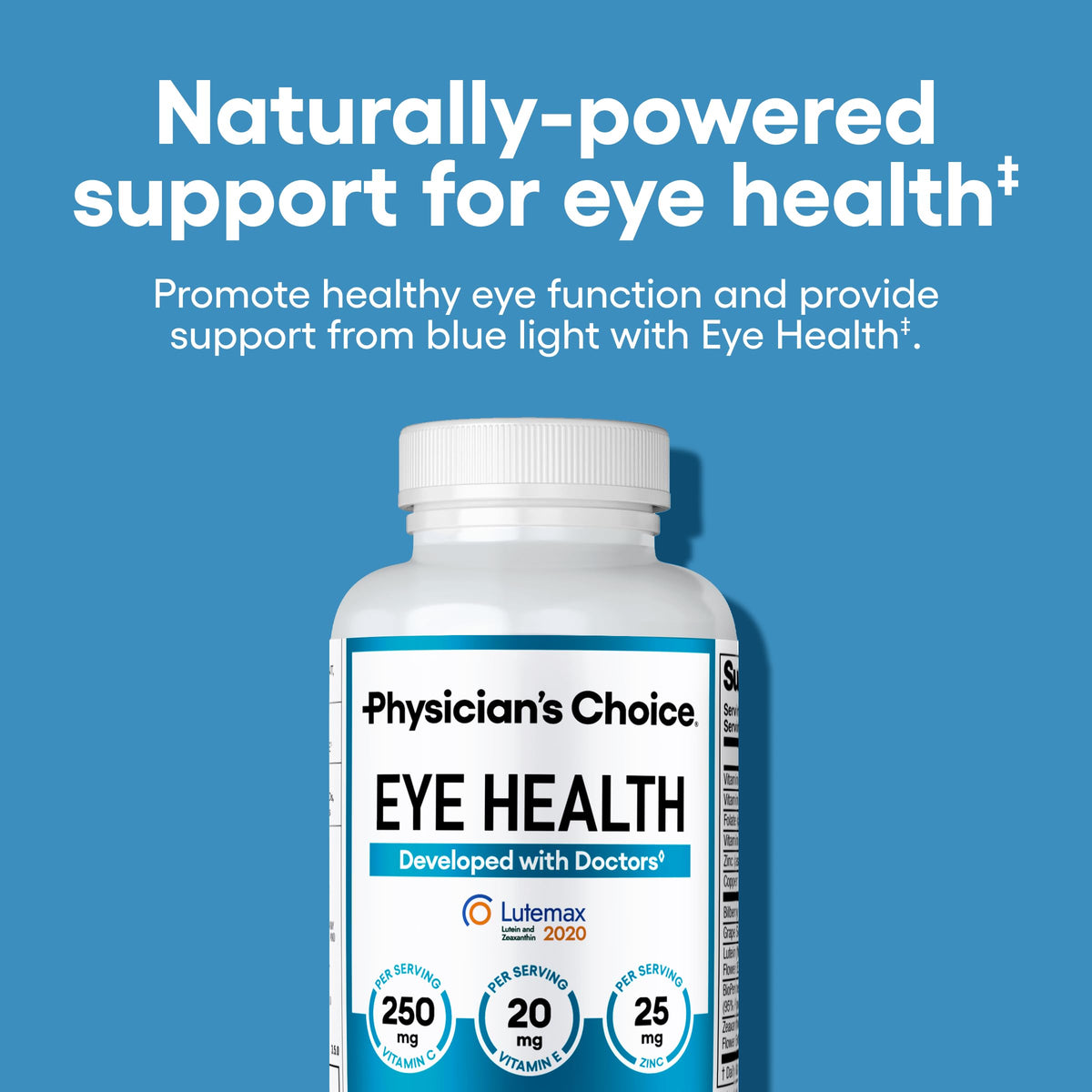 Physician's CHOICE Complément Alimentaire Santé Oculaire Luteine 20 mg - arrière