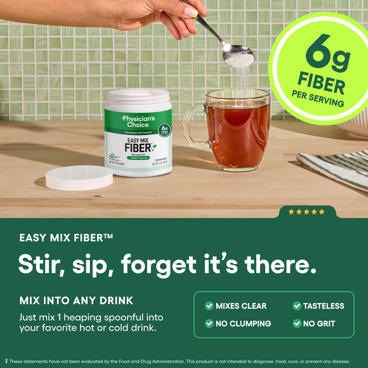 Physician's CHOICE Easy Mix Fiber 272g en cuisine