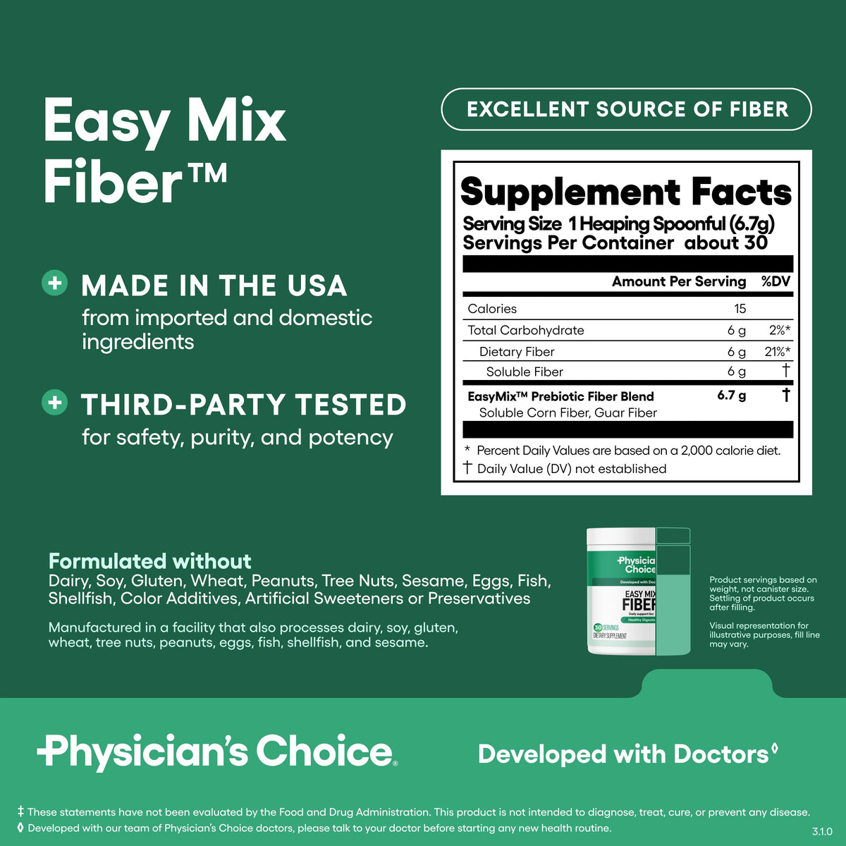 Physician's CHOICE Easy Mix Fiber 272g en utilisation quotidienne