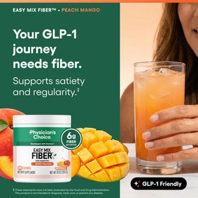 Physician's CHOICE Easy Mix Fiber poudre dans un verre d'eau