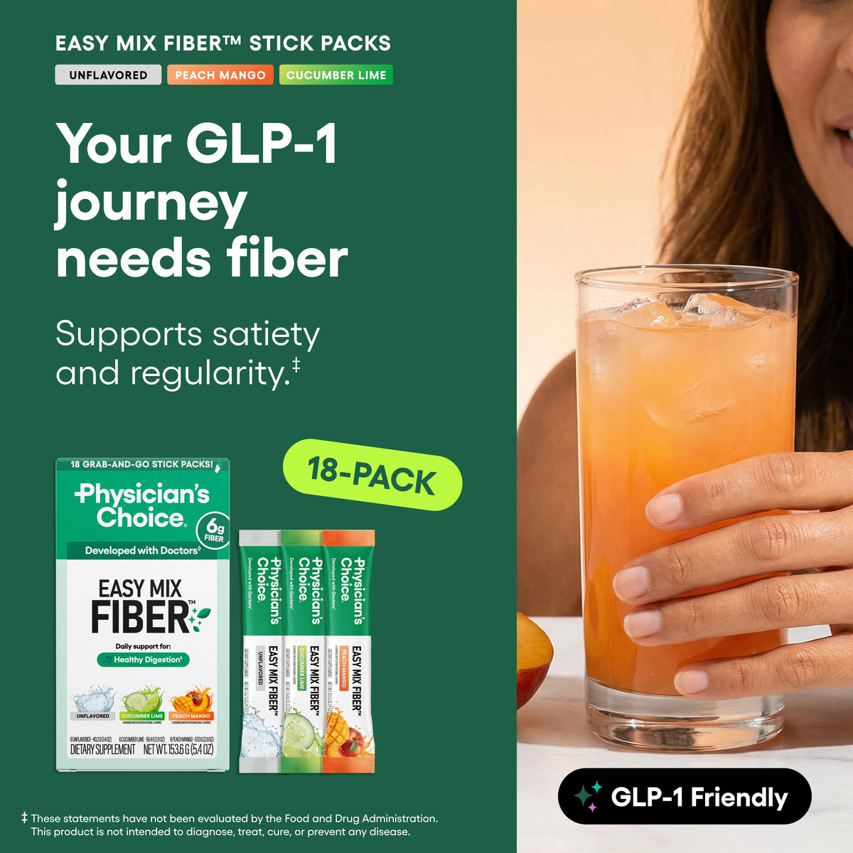 Physician's CHOICE Easy Mix Fiber Stick Pack Unflavored