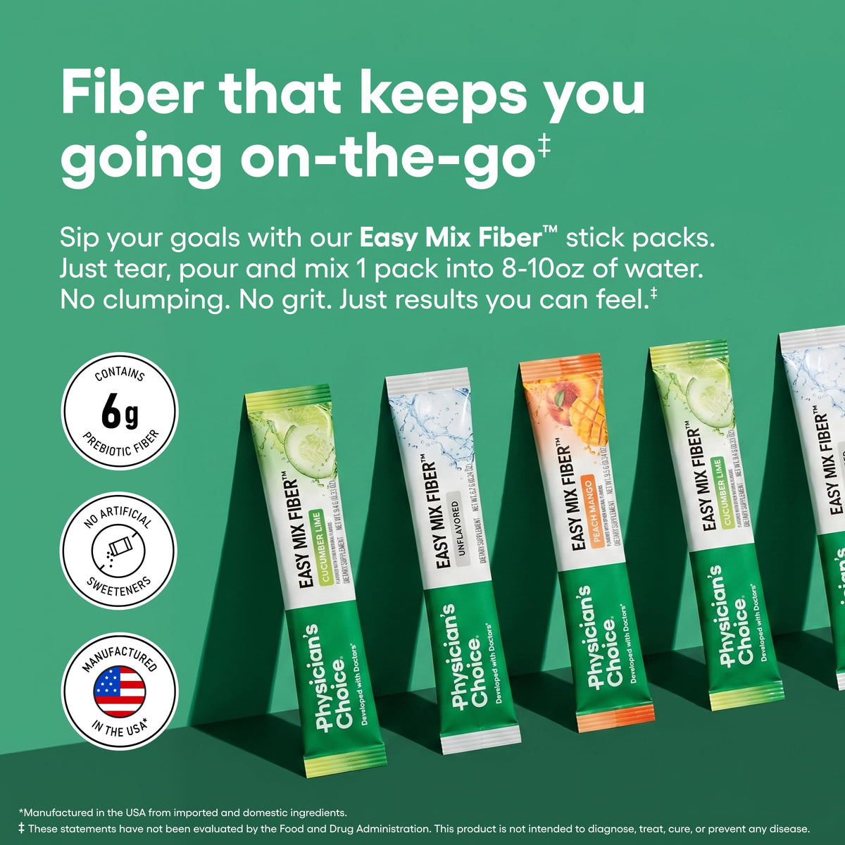 Physician's CHOICE Easy Mix Fiber Stick Packs packaging