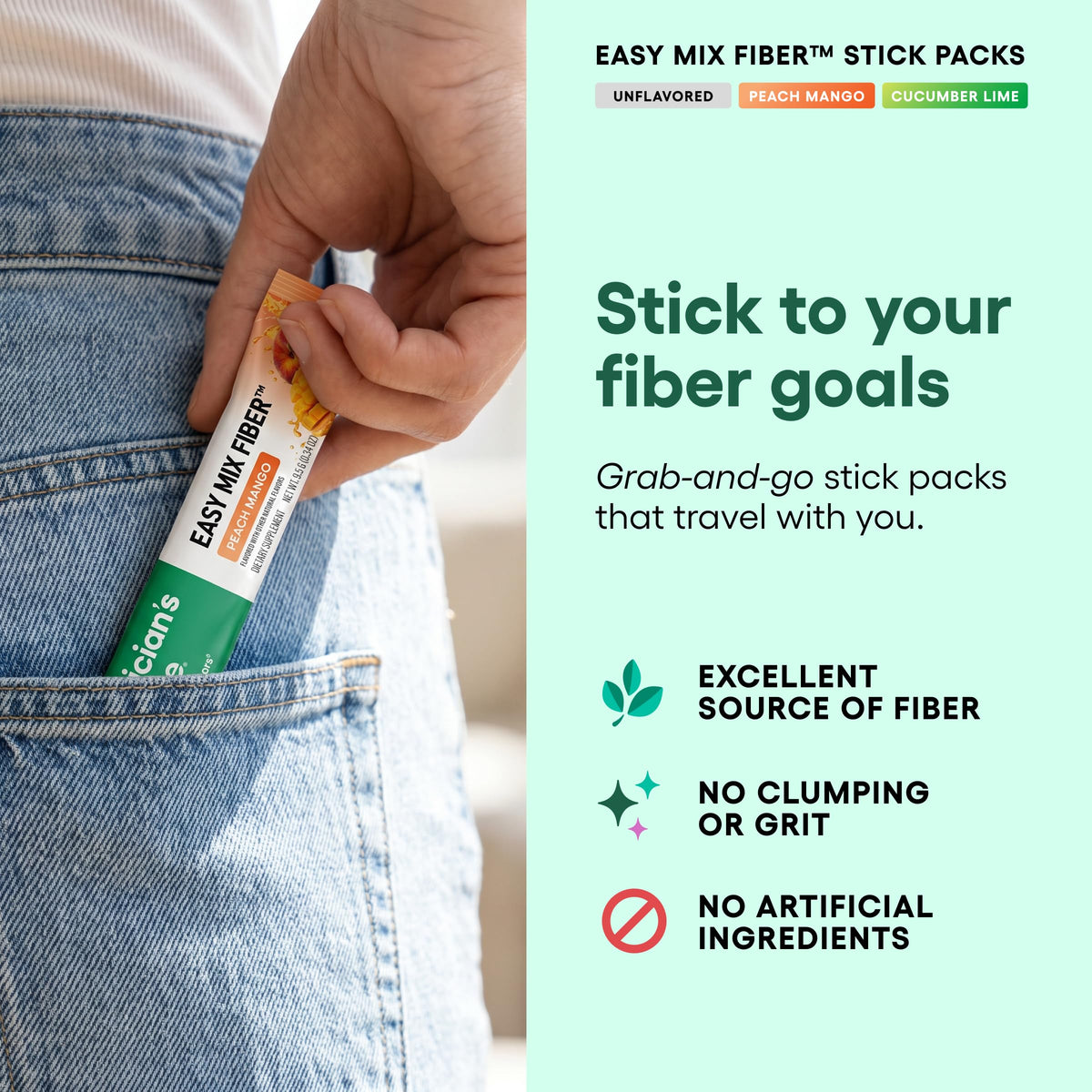 Physician's CHOICE Easy Mix Fiber Stick Packs variety view
