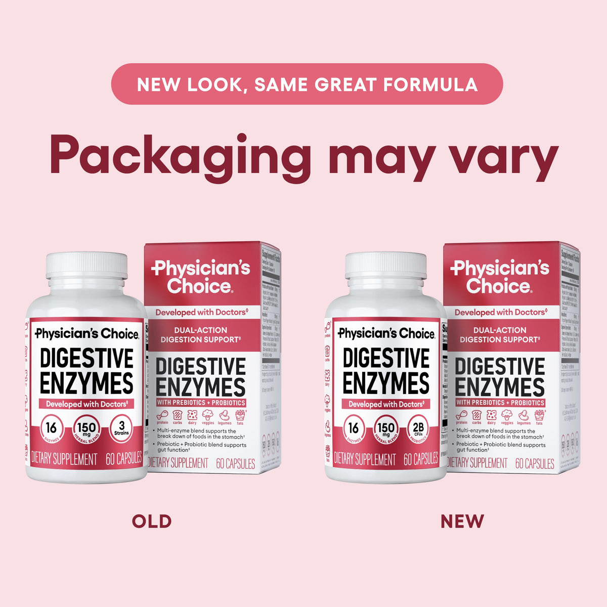Physician's CHOICE Enzymes daily avec prébiotiques et probiotiques