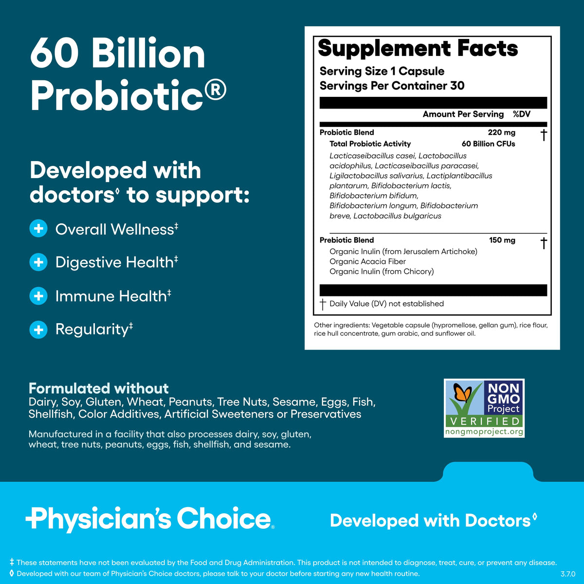 Physician's CHOICE Gut Guardian Bundle avec capsules et ingrédients