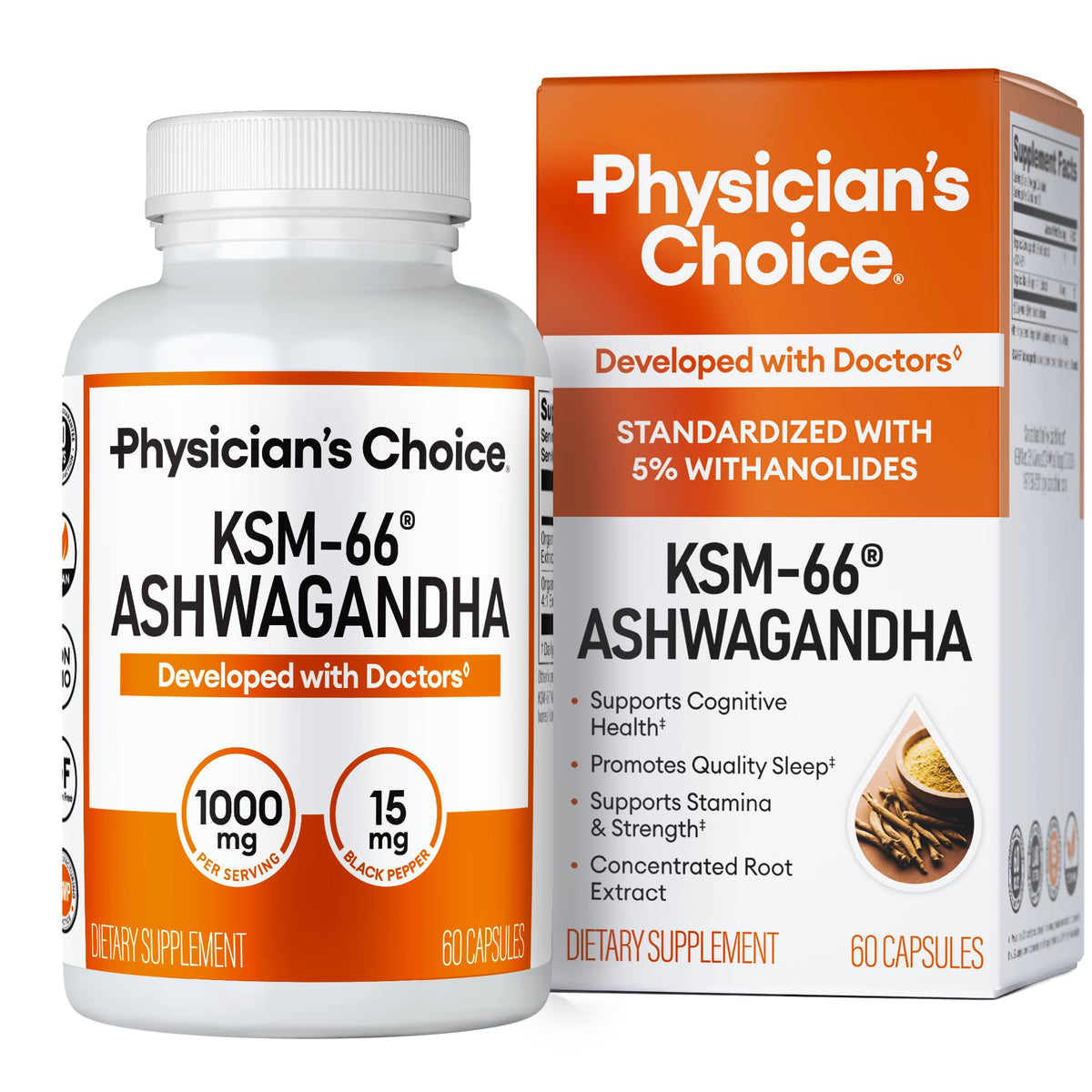 Physician's CHOICE KSM-66 Ashwagandha 1 000mg boîte avant