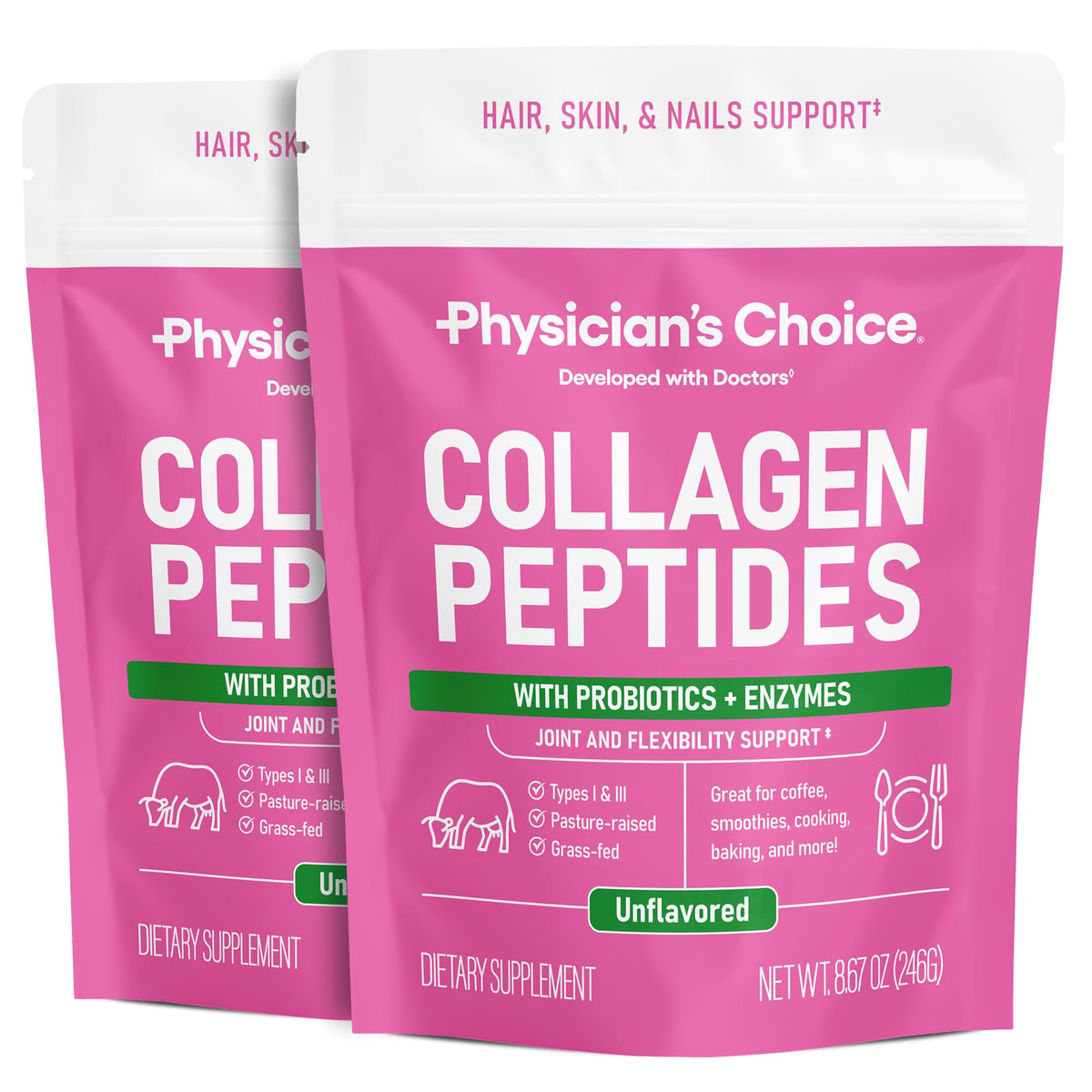 Physician's CHOICE Poudre de Collagène Peptides 531g vue de face