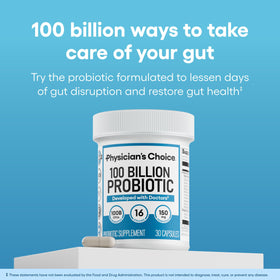 Physician's CHOICE Probiotique 100 Milliards, capsules en gros plan
