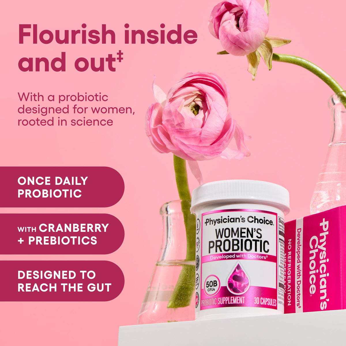 Physician's CHOICE Probiotiques Femmes 30 capsules - vue de côté