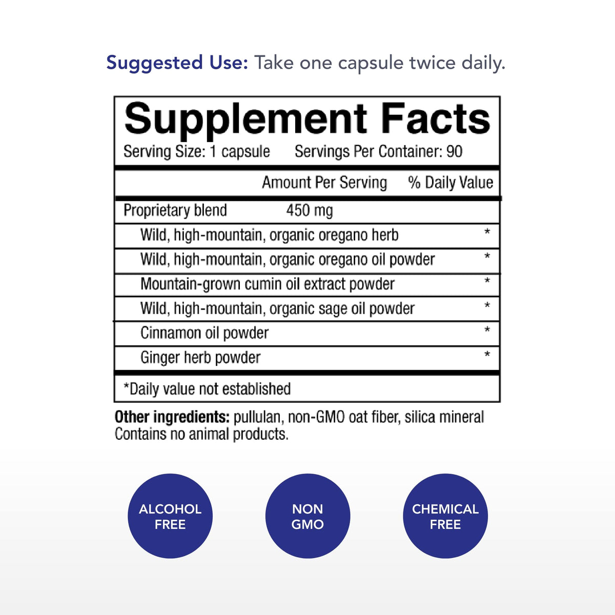 Physician's Strength Oregacillin 90 capsules - étiquette et ingrédients
