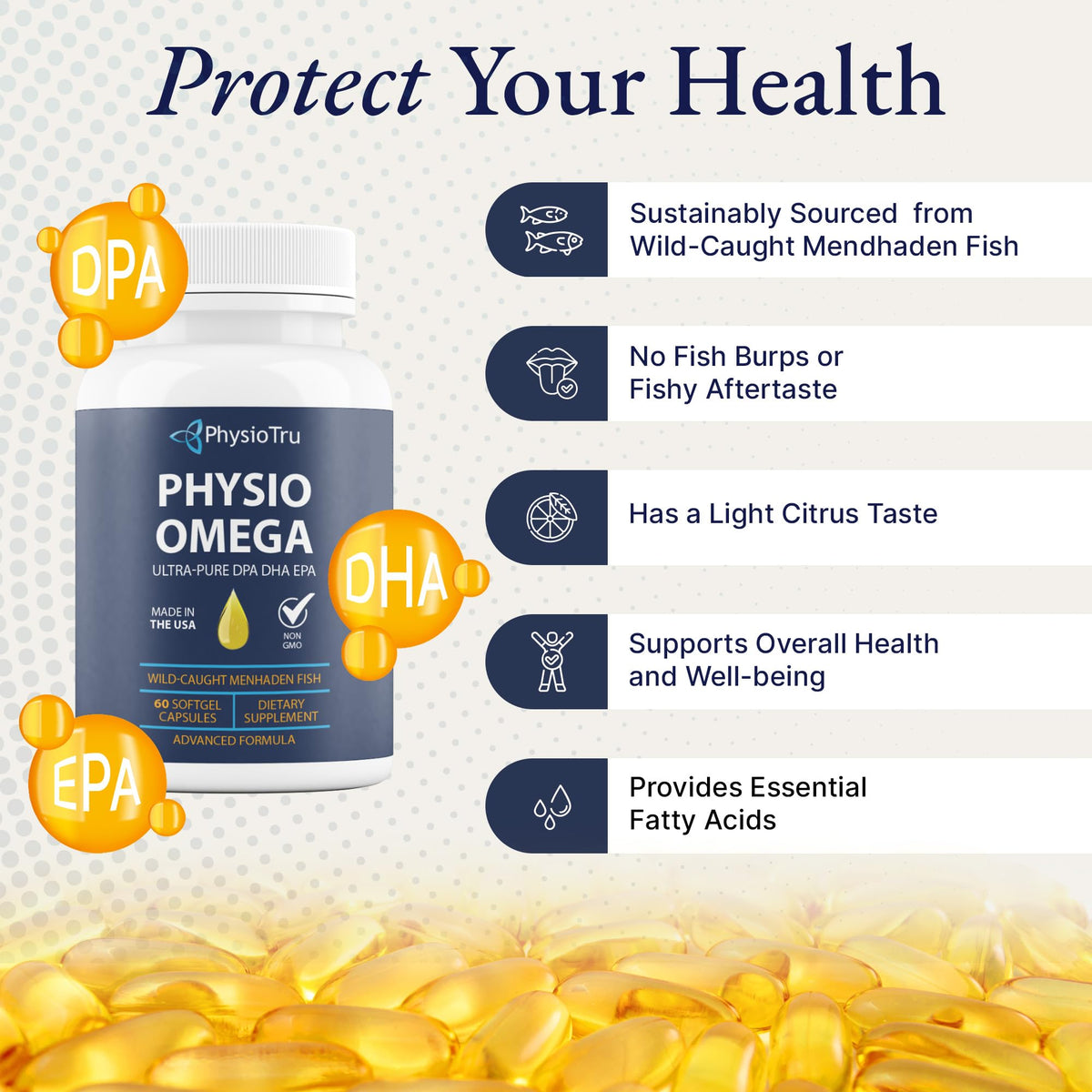 PhysioTru Omega 3 2400mg gélules, prise en main