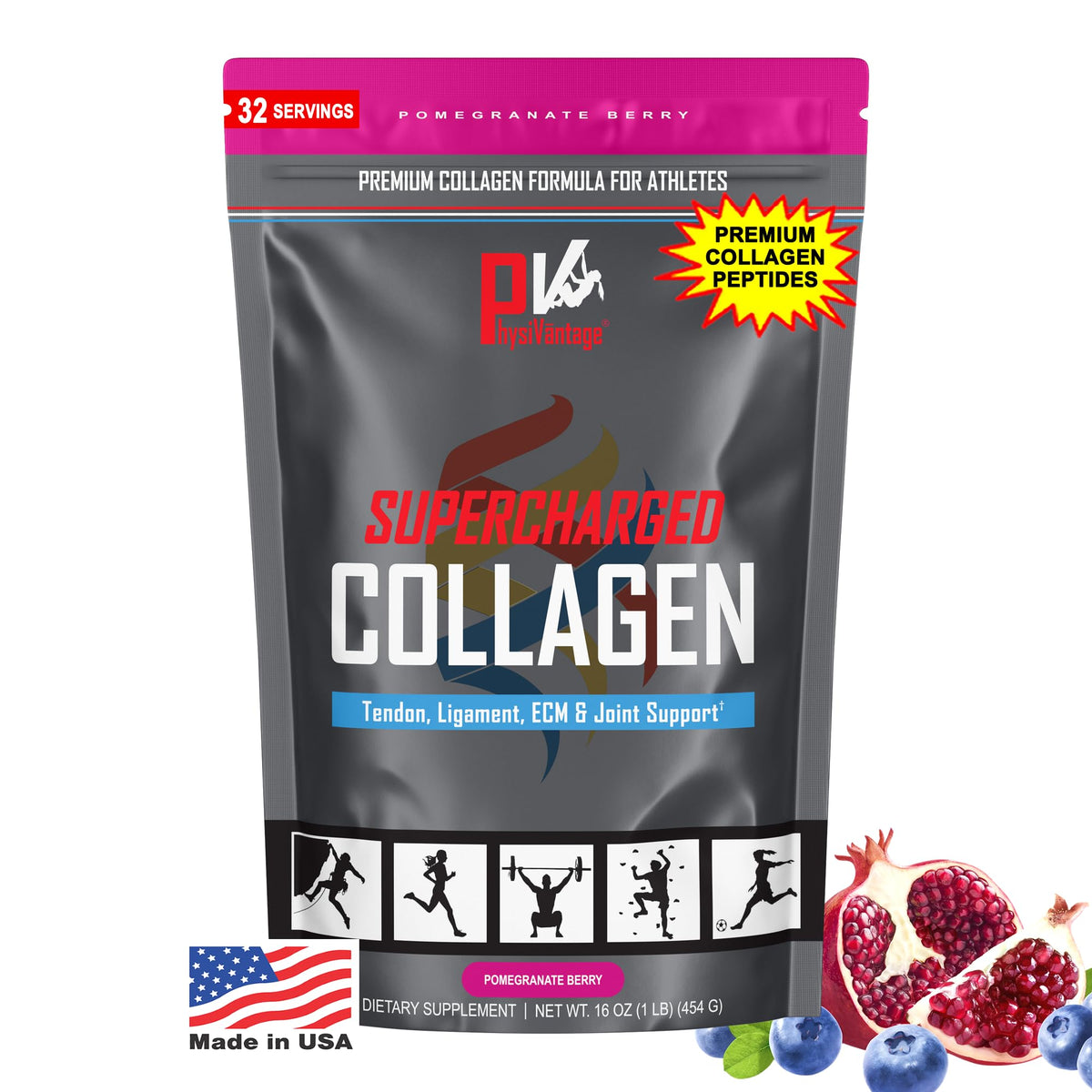 PhysiVantage poudre de collagène hydrolysé 481g en sachet compressible