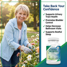 Phytage Labs Bladder Relief 911 avec verre d'eau