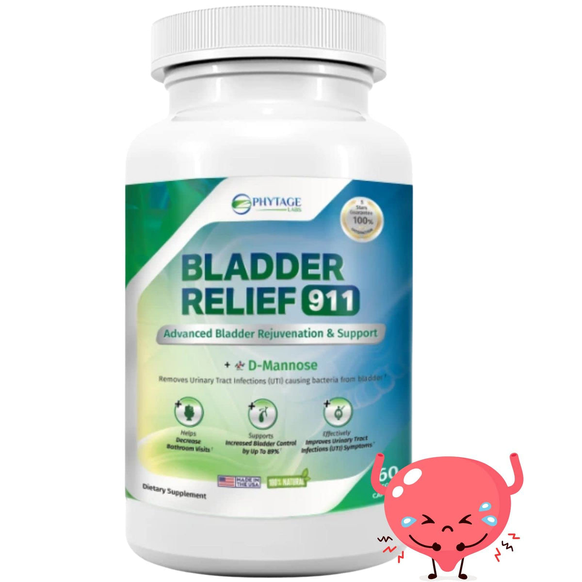Phytage Labs Bladder Relief 911 boîte avec 60 capsules végétales