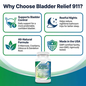 Phytage Labs Bladder Relief 911 bouteille avec capsules visibles