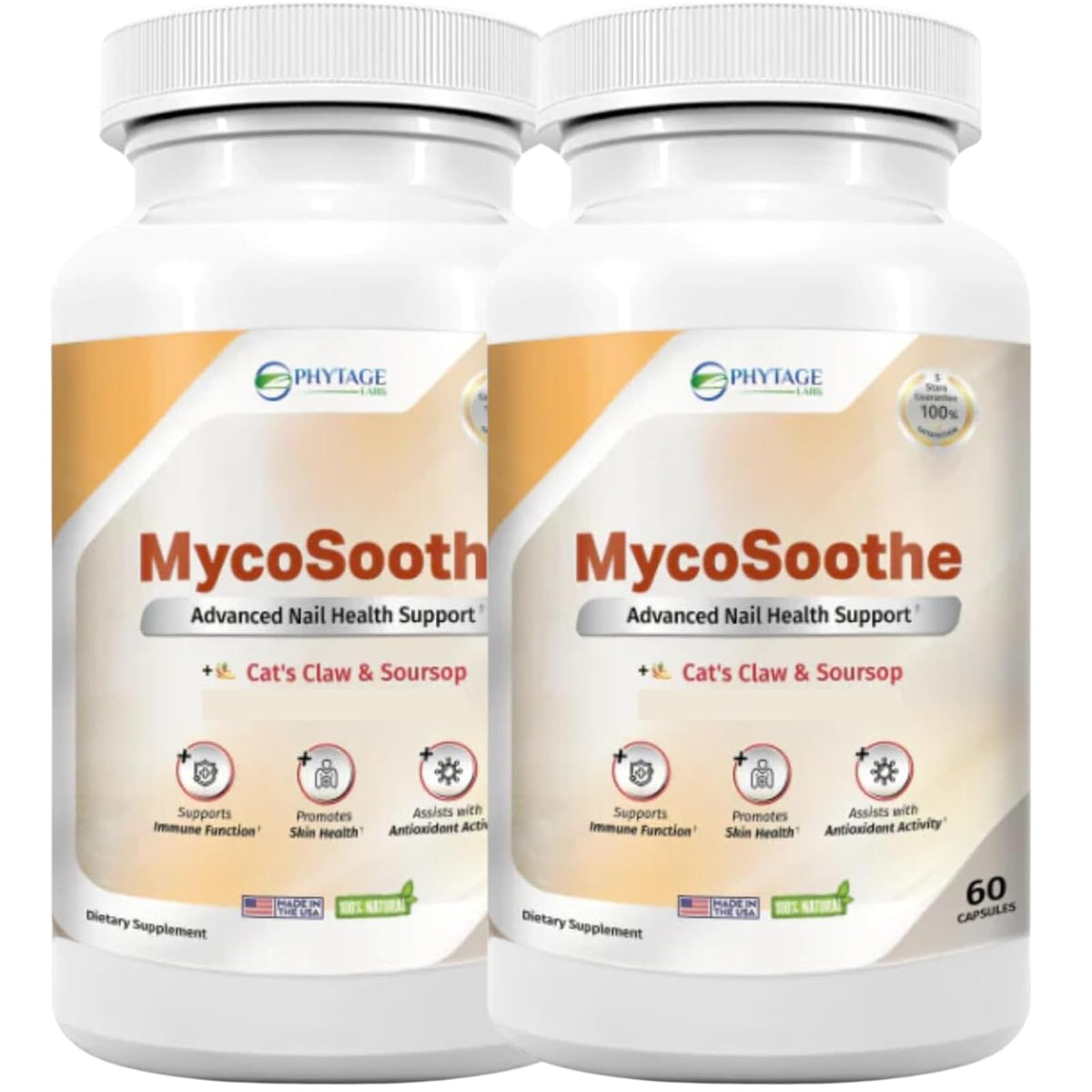 Phytage Labs MycoSoothe 2 Pack vue avant des flacons