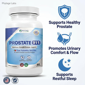 Phytage Labs Prostate 911 capsules sur une table