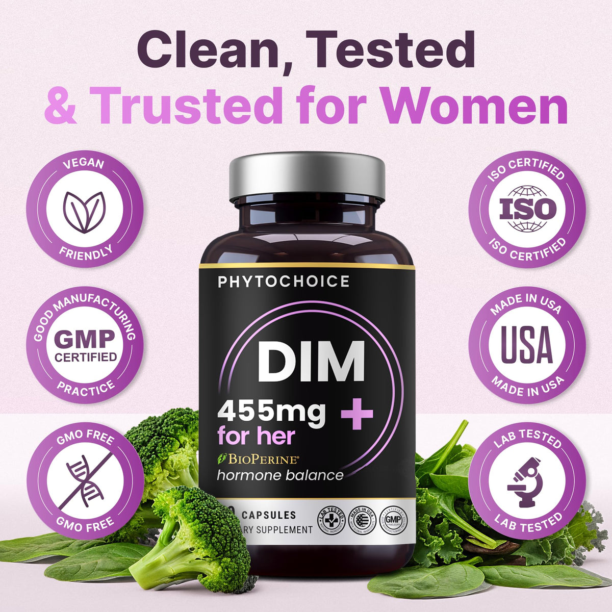 PHYTOCHOICE DIM pour Femmes 350mg sur fond blanc