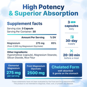 PHYTOCHOICE Magnésium Glycinate 2500mg sur un fond blanc