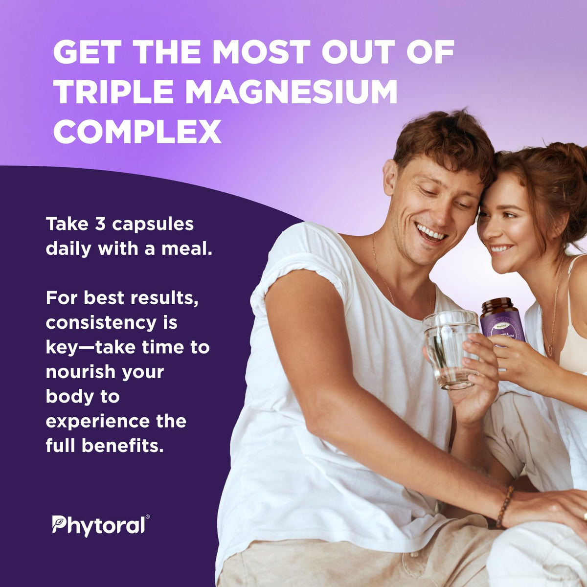 Phytoral complexe de magnésium 400mg capsules en gros plan