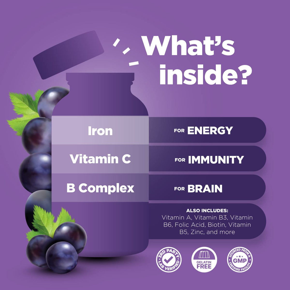Phytoral Gummies Multivitamines avec Fer - gummies sur une table