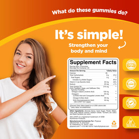 Phytoral Gummy DHA Omega 3 60 Gummies Végétariens ingrédients