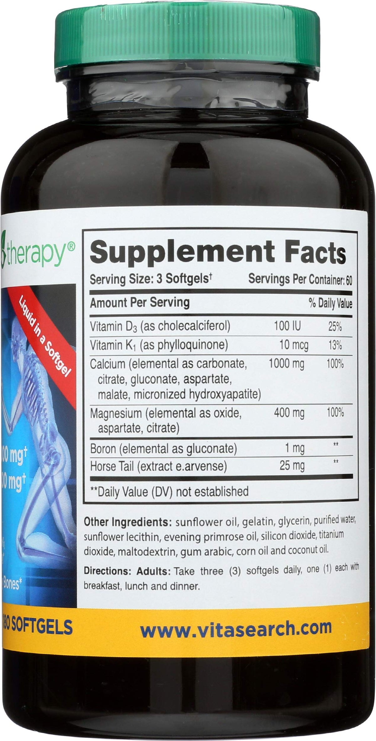 Phytotherapy Rx Calcium Liquide Softgel 180 gélules étiquette