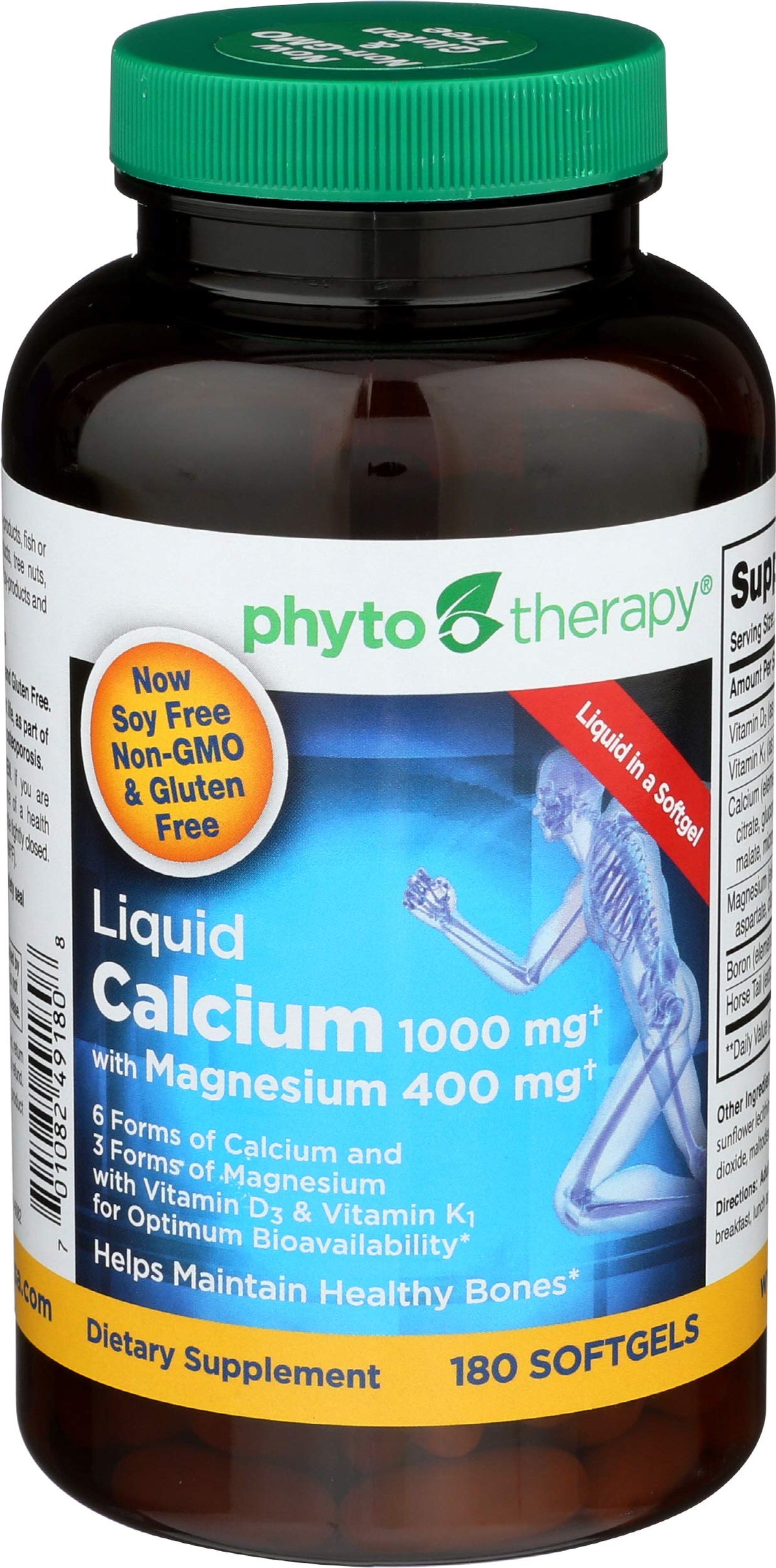 Phytotherapy Rx Calcium Liquide Softgel 180 gélules vue de face