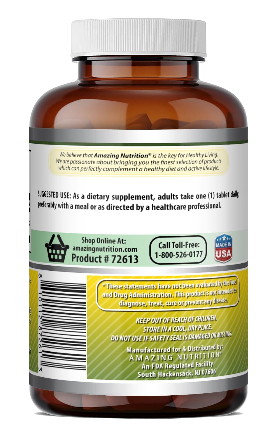 Picolinate de chrome 200 Mcg d'Amazing Nutrition - comprimés dans un verre