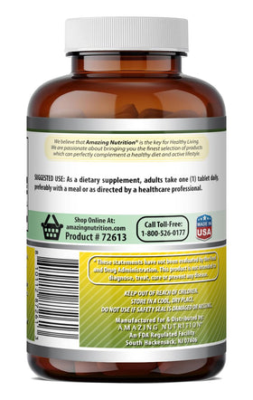 Picolinate de chrome 200 Mcg d'Amazing Nutrition - comprimés dans un verre