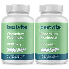 Picolinate de Chrome BESTVITE 1000mcg 480 capsules végétales vue de face